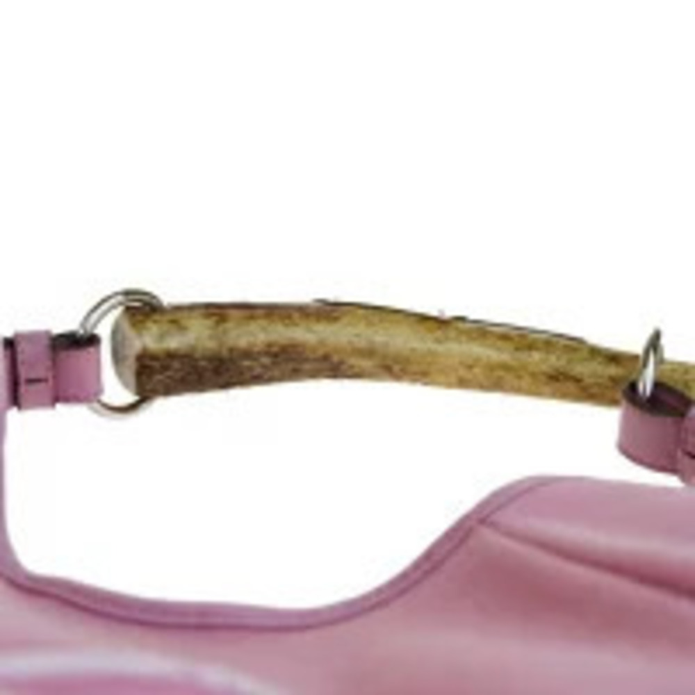 Saint Laurent Yves Mombasa shoulder bag horn pink canvas leather velour - Picture 6 of 7